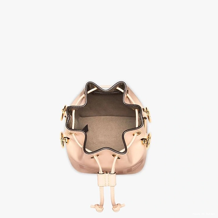Vintage HOT ROMA Cherry Logo Mini Bag Calf Tresor Bucket Leather Fendi Mon In 0824